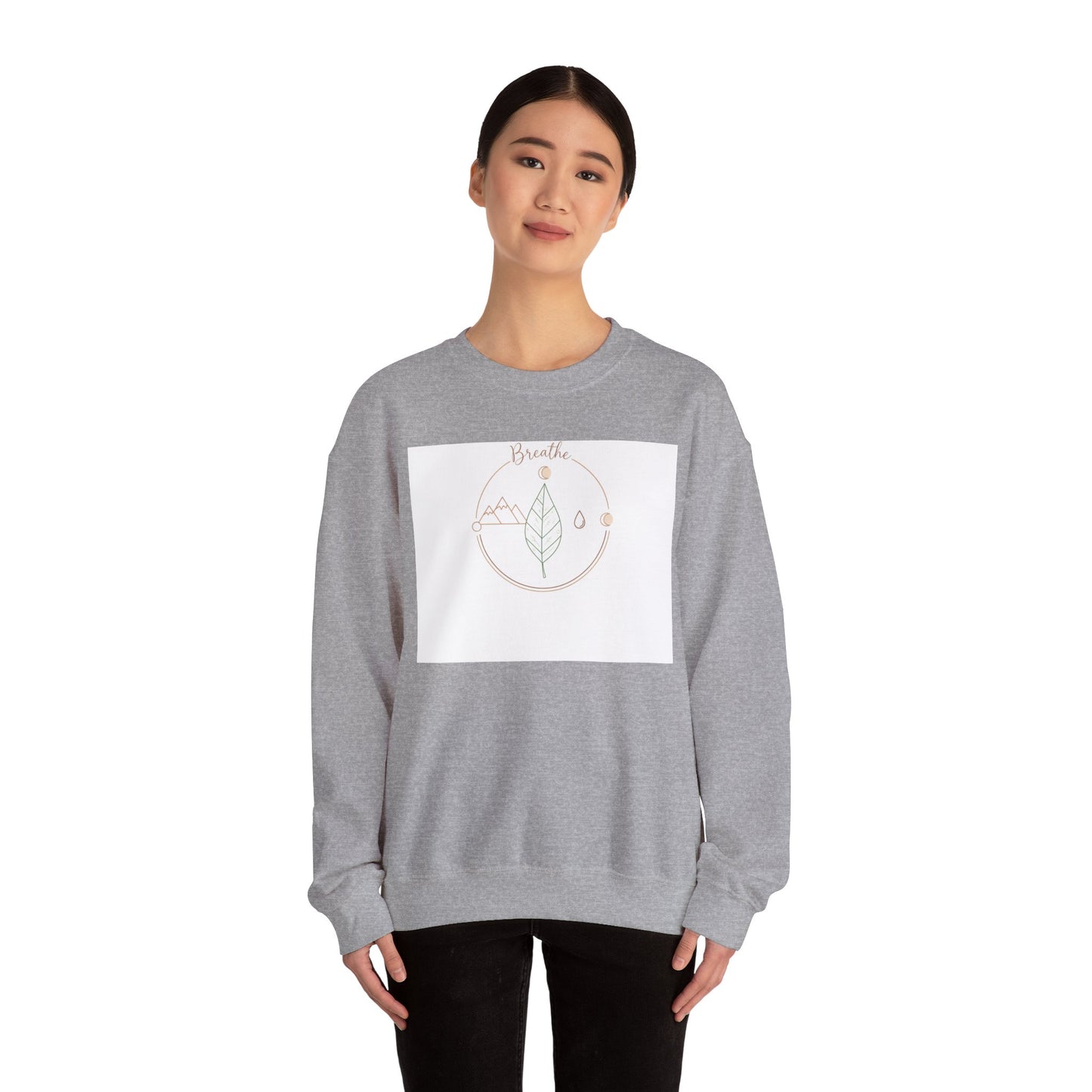 Breathe Leaf Circle Sweatshirt | nature vibes, forest minimal