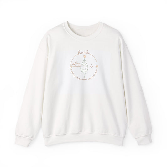 Breathe Leaf Circle Sweatshirt | nature vibes, forest minimal